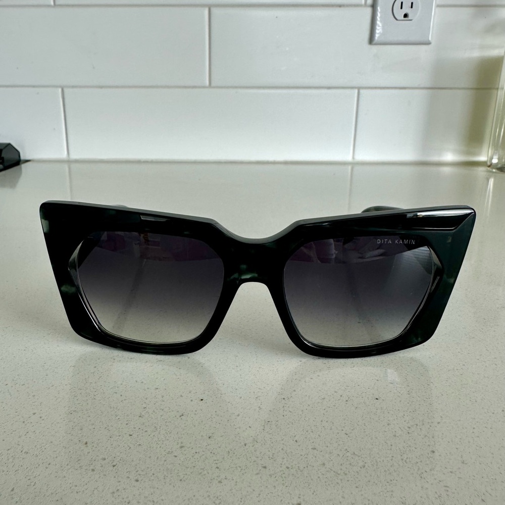 DITA Black Oversized Statement Sunglasses